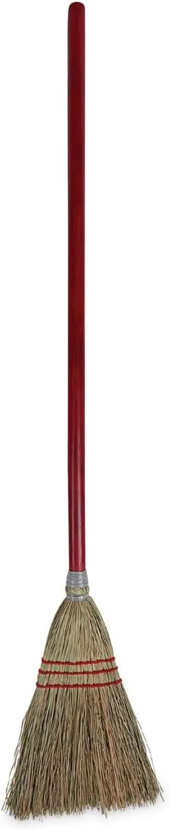 Boardwalk 951TEA Lobby/Toy Broom, Corn Fiber Bristles, 39-Inch Overall, Wood Handle, Red/Yellow