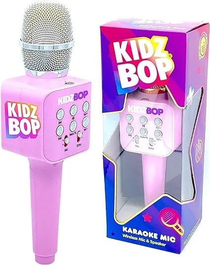 Kidz Bop Karaoke Microphone Gift, The Hit Music , Toy For 4, 5, 6, 7, 8, 9, 10 Year Old Girls And Boys, Pink/Purple