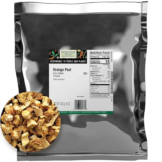 Frontier Co-op Orange Peel, Cut & Sifted 1 lb