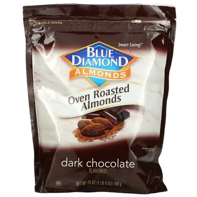 Blue Diamond Almonds Oven Roasted Dark Chocolate Flavored Snack Nuts, 25 Oz Resealable Bag (Pack of 1)