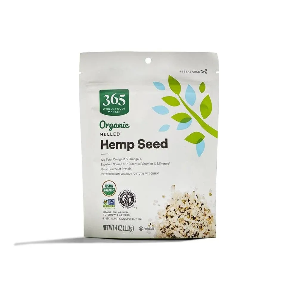 365 by Whole Foods Market, Organic Hemp Seed, Kosher, Vegan &amp; Gluten Free, 4 oz