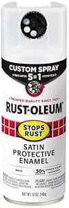 Rust-Oleum 376870-XCP6 Spray Paint Stops Rust Custom Spray 5-in-1 Satin White 12 oz White - pack of 6