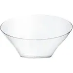 PLASTICPRO Disposable Angled Plastic Bowls Round Large Serving Bowl, Elegant for Party's, Snack, or Salad Bowl, Clear Pack of 4