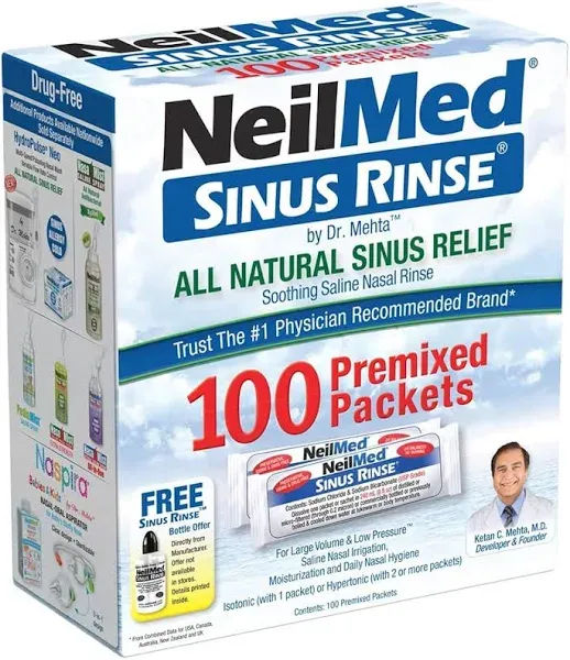 NeilMed Sinus Rinse Premixed Packets - 100 count