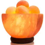 UMAID Natural Himalayan Rock Sea Salt Lamp Bowl With 6 Heated Salt Massage...