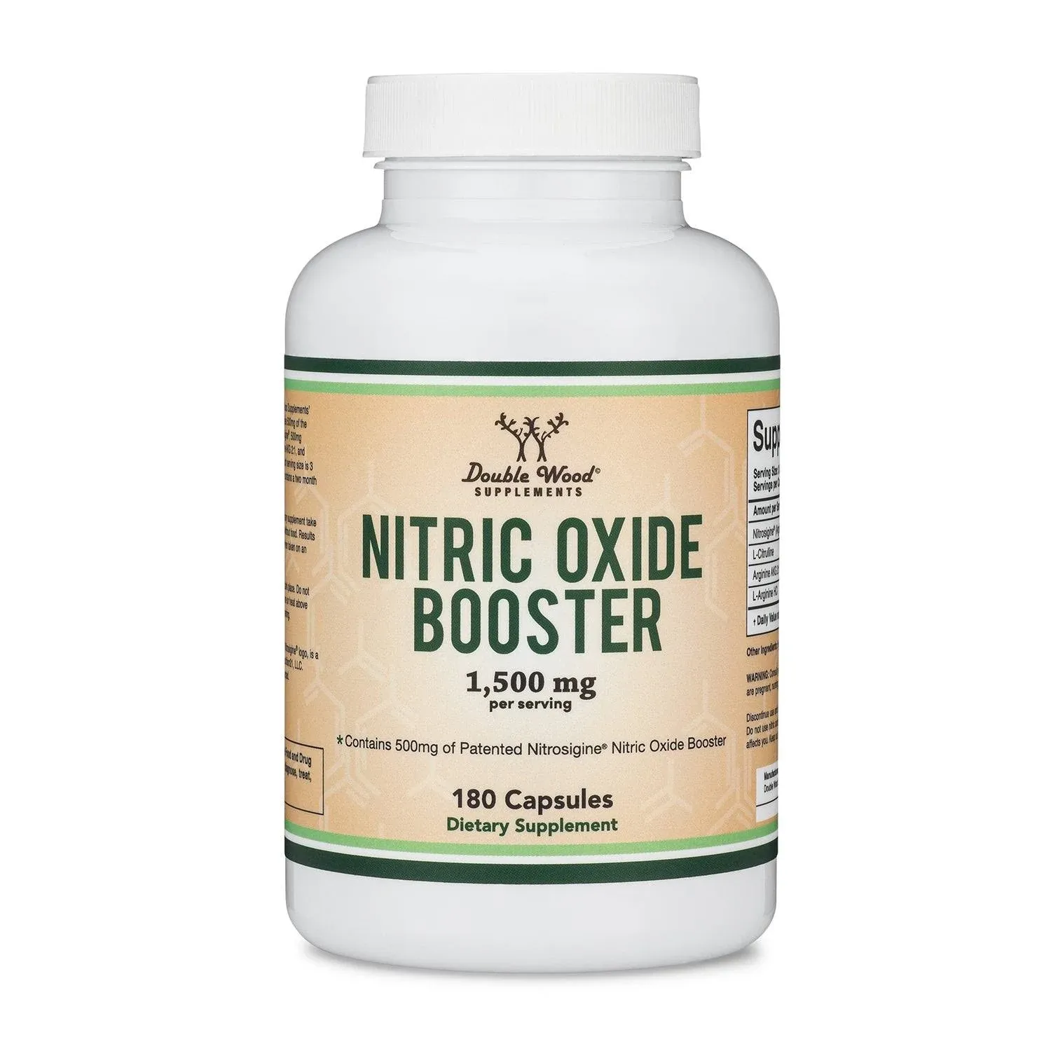 Double Wood - Nitric Oxide Booster - 180 x 1500 mg capsules