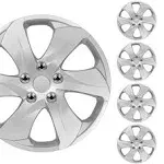 BDK (4-Pack) Premium Classic Silver Hubcaps 16" Wheel Rim Cover Hub Caps Style Replacement Snap On Car Truck SUV - 16 inch Set