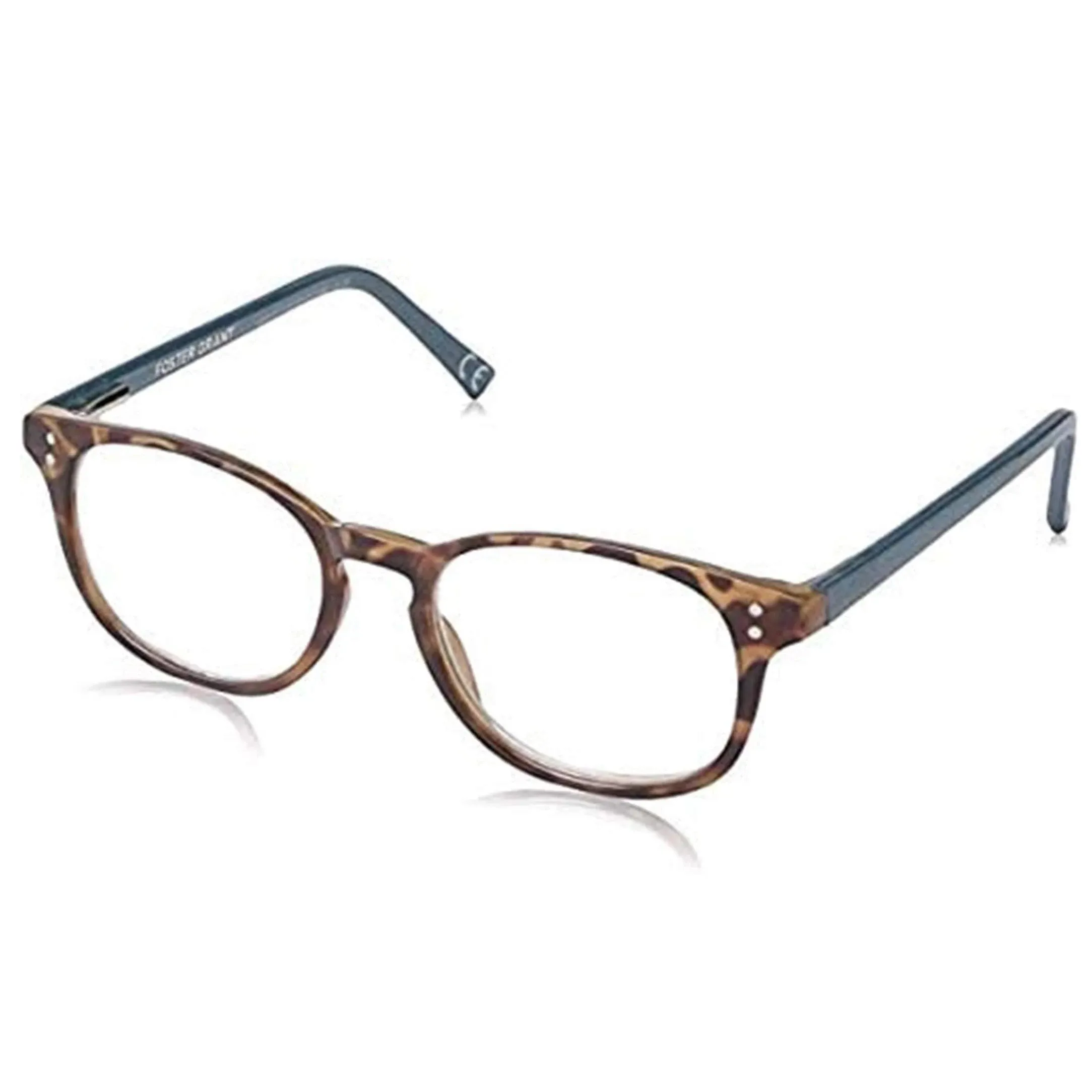 Foster Grant Women's Elodie 1017869-150.COM Round Reading Glasses (Brown Tortoise, 1.25)