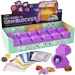 Dan&Darci Dig A Dozen Gem Blocks - Break Open 12 Unique Gemstone Blocks and Discover 12 Real Precious Stones - Archaeology Geology