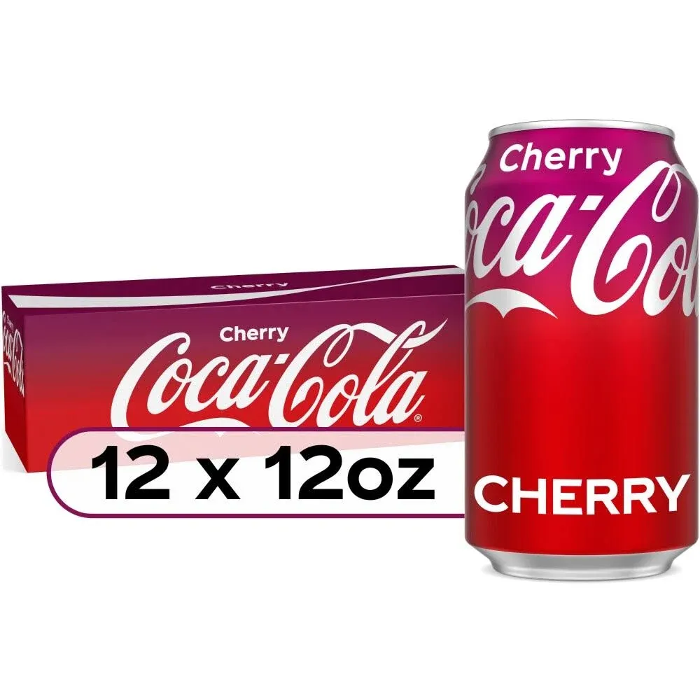 Coca-Cola Soda, Cherry, 12 Pack - 12 pack, 12 fl oz cans