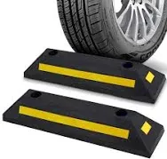 Curb Garage Vehicle Floor Stopper Parking Safety Rubber Parking Lot Driveway 2pc