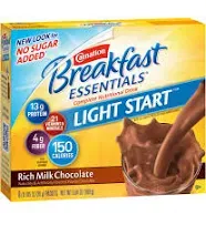 Carnation Breakfast Essentials Rich Milk Chocolate Flavor Powder 36 Gram Container Individual Packet, Nestle Healthcare Nutrition, 11004656 - Case of