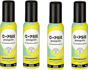 Pre Poop Spray - 4 Pack Flower Citrus, Natural Pre Poo Toilet Spray for Bathrooms, Trap Odors & Eliminate Embarrassment, 2oz Travel Size Pre Poo Air Freshener Spray