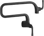 Kohler K-22066-BL Graze Wall-Mount Pot Filler Faucet Matte Black