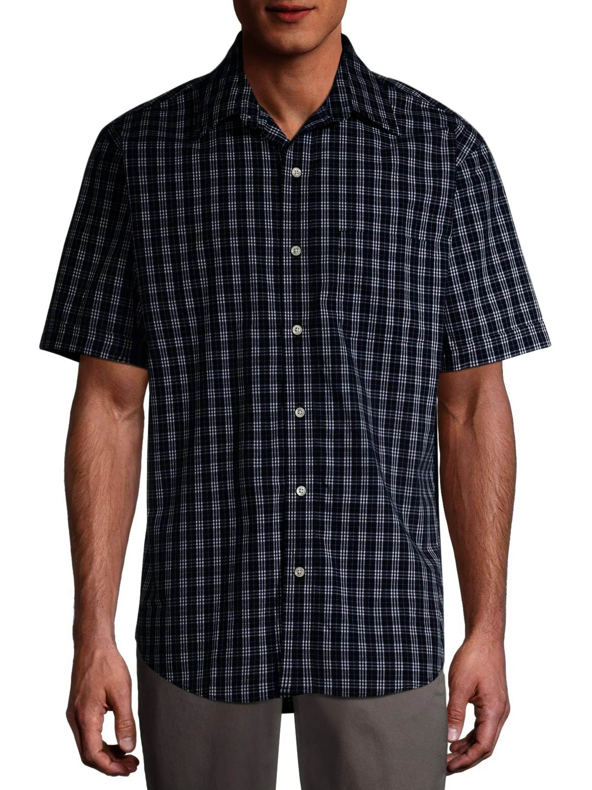 Arrow 1851 Men's Hamilton Poplins Short Sleeve Button Down Plaid Shirt