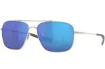 Costa Canaveral Shiny Palladium Frame w/Blue Mirror 580G Lenses 06S6002-600215<wbr/>59