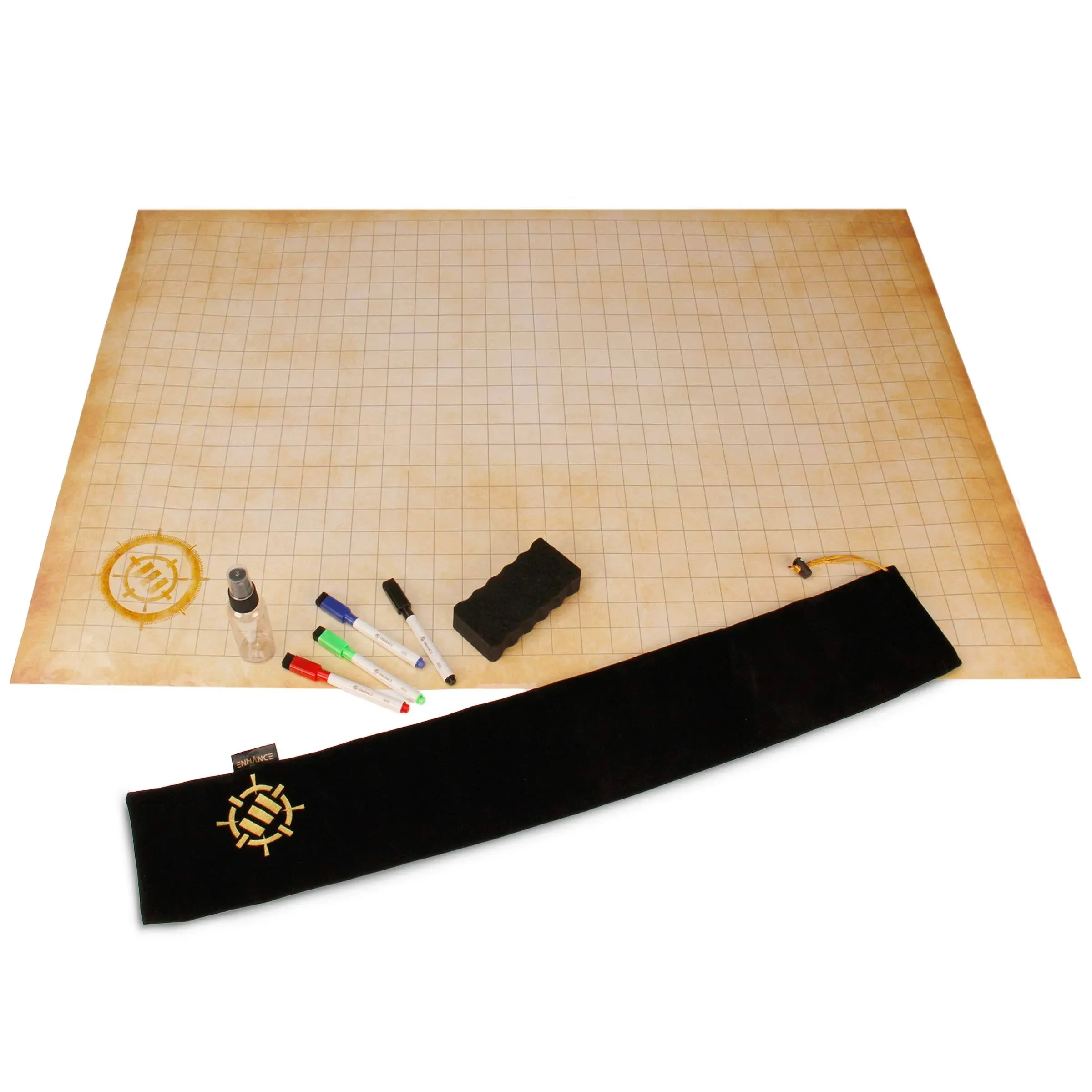 Accessory Power ENHANCE RPG Tabletop (24x36 inch) Role Playing Dry Erase Grid Mat Gaming Set