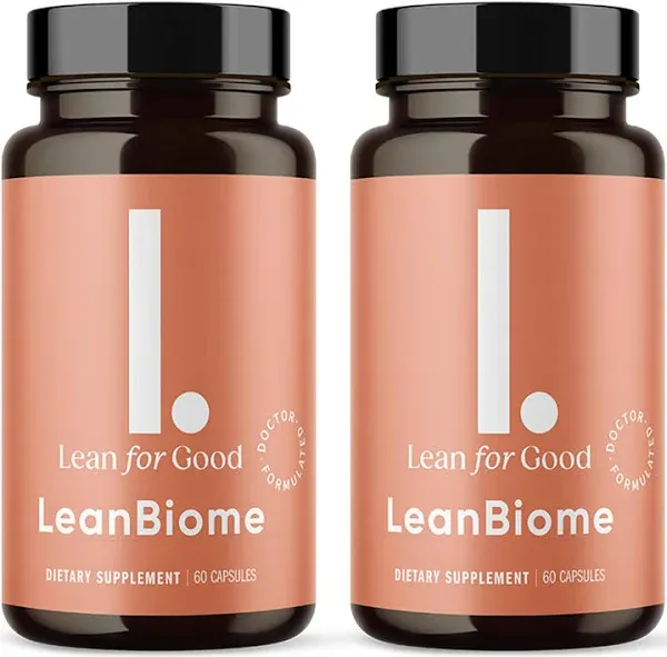 LeanBiome, 9-Strain Probiotic Formula, Supports a Balanced Gut Microbiome, Powerful Gut Probiotics with Greenselect Phytosome - 60 Capsules, 2 Pack