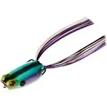 BOOYAH Poppin' Pad Crasher Topwater Bass Fishing Hollow Body Frog Lure with Weedless Hooks