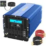 3000 Watt Pure Sine Wave Power Inverter 3000W 12V DC to 110V 120V AC with Remote Controller & LCD Display 4 AC Outlets Dual 2.4A USB Ports and 1 AC