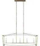 Visual Comfort Studio Thayer 5-Light Antique Gild Gold Linear Island Pendant