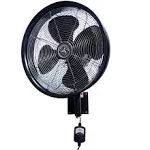 HydroMist F10-14-011 18 Inch Mounting Bracket Outdoor Oscillating Fan, Black