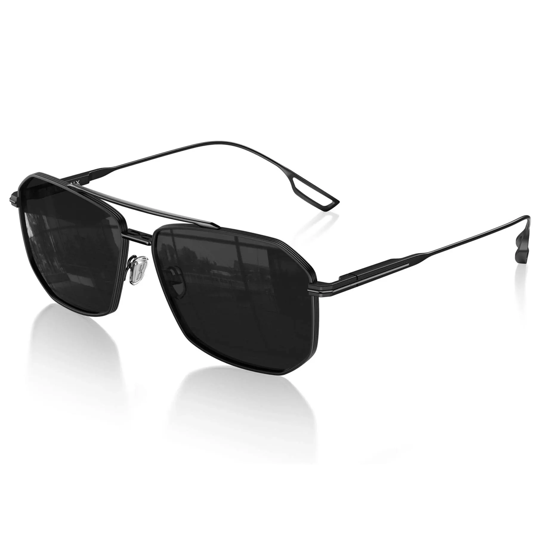 LUENX Aviator Sunglasses for Men Square Polarized Polygon Lens - UV 400 Protection with Accessories 61MM Driving Outdoor