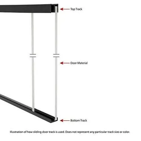 11/16 in. D x 13/16 in. W x 48 in. L Black Styrene Plastic Sliding Bypass Track Moulding Set for 1/4 in. Doors (1-Pack)