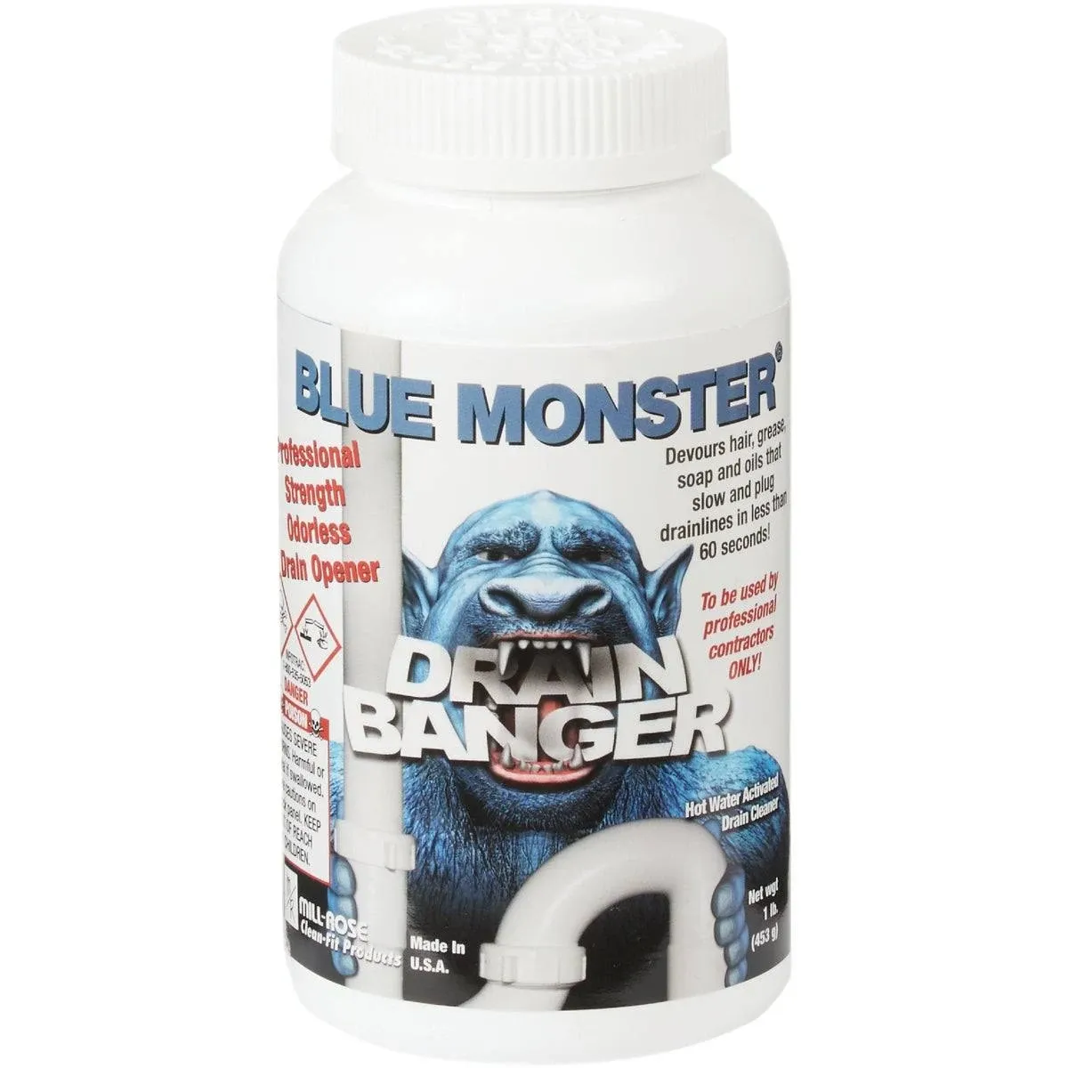 Blue Monster 76055 Drain Banger Professional Grade Drain Cleaner/Clog Remover, 1 lb.