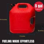 Midwest Can Company 5610 5 Gallon Gas Can Fuel Container Jugs w/ Spout (2 Pack)