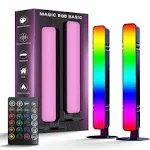 MICTUL LED Light Bar, Music Sync RGB IC Light Bar, USB Ambient Lamp, Color Changing Gaming TV Backlight with Remote Control, 15 Dynamic Modes for