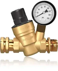 RVGUARD Water Pressure Regulator Valve Brass Lead-Free Adjustable Water Pressure