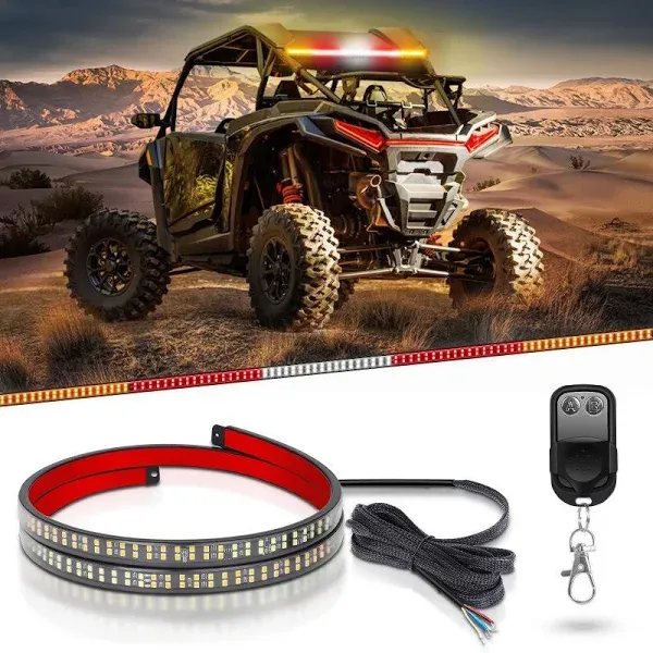 XRIDONSEN 30 inch Chase Light Strip 180 LED RC Emergency Strobes W Brake Reverse Turn Signal Rear Tail Light Bar for UTV ATV at MechanicSurplus.com