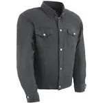 Milwaukee Leather 1623 Men&#039;s Black Flannel Biker Shirt with CE Approved Armor