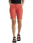 Lee Women&#039;s Legendary 9&#034; Chino Bermuda Shorts Comfort Bottoms Pants Poppy 0 New