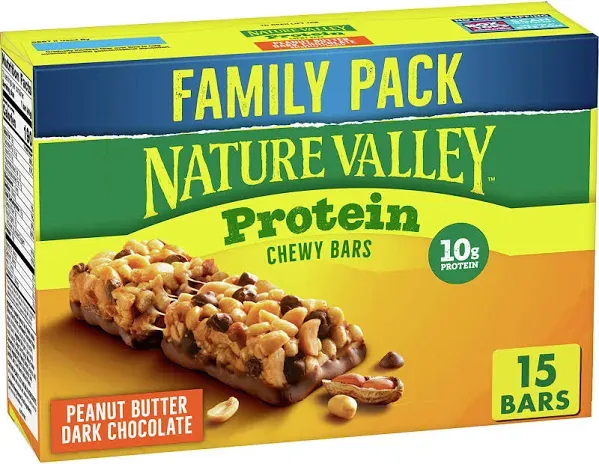 Nature Valley Chewy Granola Bar, Protein, Peanut Butter Dark Chocolate, 5 Bars-1.42 Ounce each, 7.1 Ounce (Pack of 6)