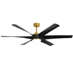 Breezary Ceiling Fan with 1-Light 65&#034; 6-Speed Integrated Weather Resistant Gold