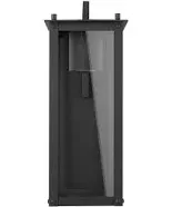 Capital Lighting One Light Outdoor Wall Lantern in Black from the Hunt collection - 934611BK-GL