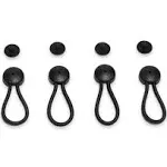 Stayput Fasteners 6 5/8" Standard Size Black Bungee Shock Cord & Fastener for Boat Canvas (4 Pack) - Length is 6 5/8" End to End