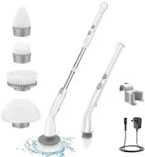 Electric Spin Scrubber LA1 Pro, Cordless Spin Scrubber with 4 Replaceable Brush 