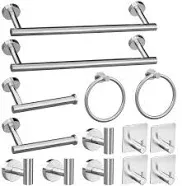 Lckppt 14 Pieces Bathroom Hardware Set Brushed Nickel Stainless Steel Bathroom Hardware Set