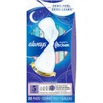 Always Infinity Size 5 FlexFoam Extra Heavy Overnight Unscented Pads with Wings 22 Count