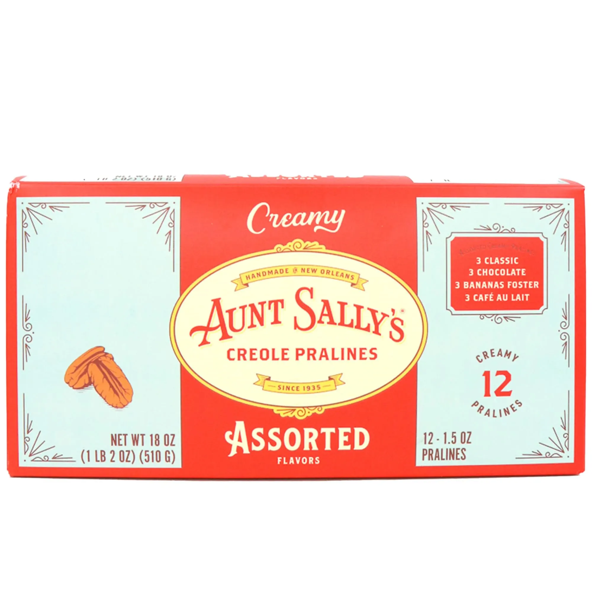 Creamy Assorted Pralines – Aunt Sally's Pralines – 12 count box