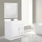 Design House Concord Bathroom Vanity Without Top in White, Unassembled, 30-Inch