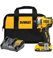 DeWalt Atomic 20V MAX* Brushless Cordless 1/4" Compact Impact Driver Kit