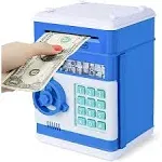 Refasy Piggy Bank Cash Coin Can ATM Bank Electronic Coin Money Bank f Blue