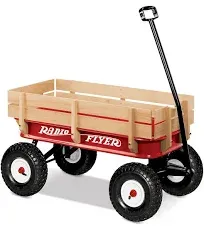 Radio Flyer Full Size Classic Steel and Wood Pull Along Wagon, Red (Open Box)