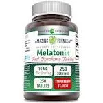 Amazing Formulas Melatonin Quick Dissolve-10 mg (250 Tablets,Strawberry)