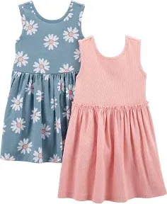 Simple Joys by Carter's Girls' Short-Sleeve and Sleeveless Dress Sets, Pack of 2