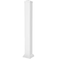 Weatherables Bolton White Vinyl Railing Posts 4 in. x 4 in. x 39 in. Vinyl Post Kit